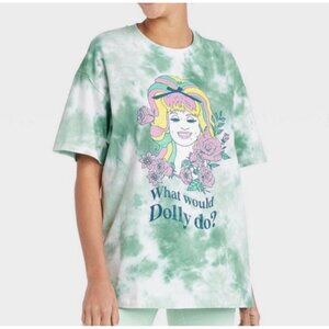 "What Would Dolly Do" Dolly Parton Tie-Dye Floral‎ Graphic T-Shirt XS/SM